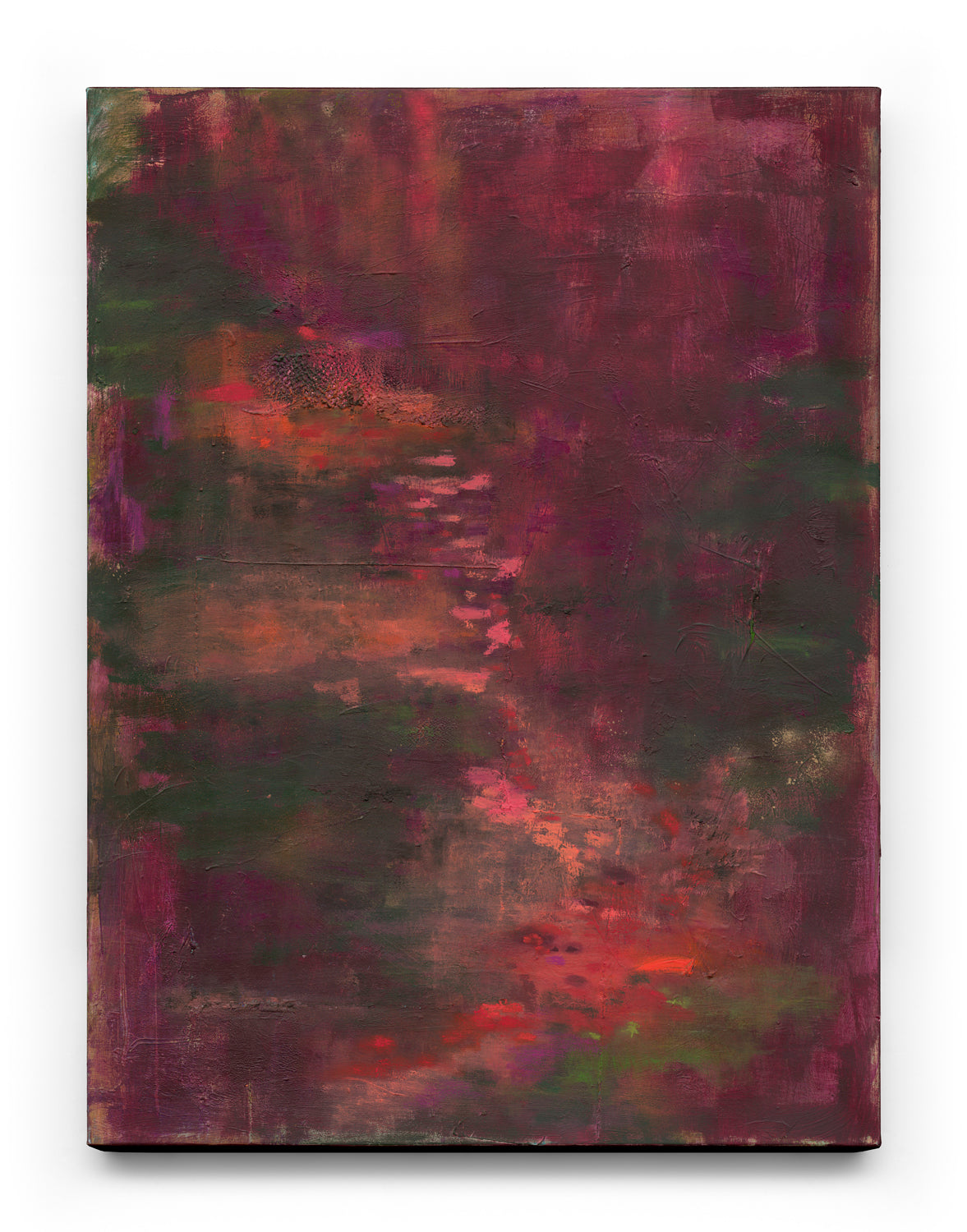 Portrait of the artwork "Of Skin and Soil" by Marisabel Gonzalez, 90x120cm, displayed on a wall in a social media setting.